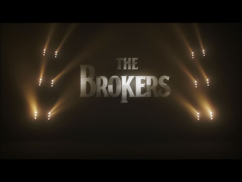 Logo iluminado de The Brokers