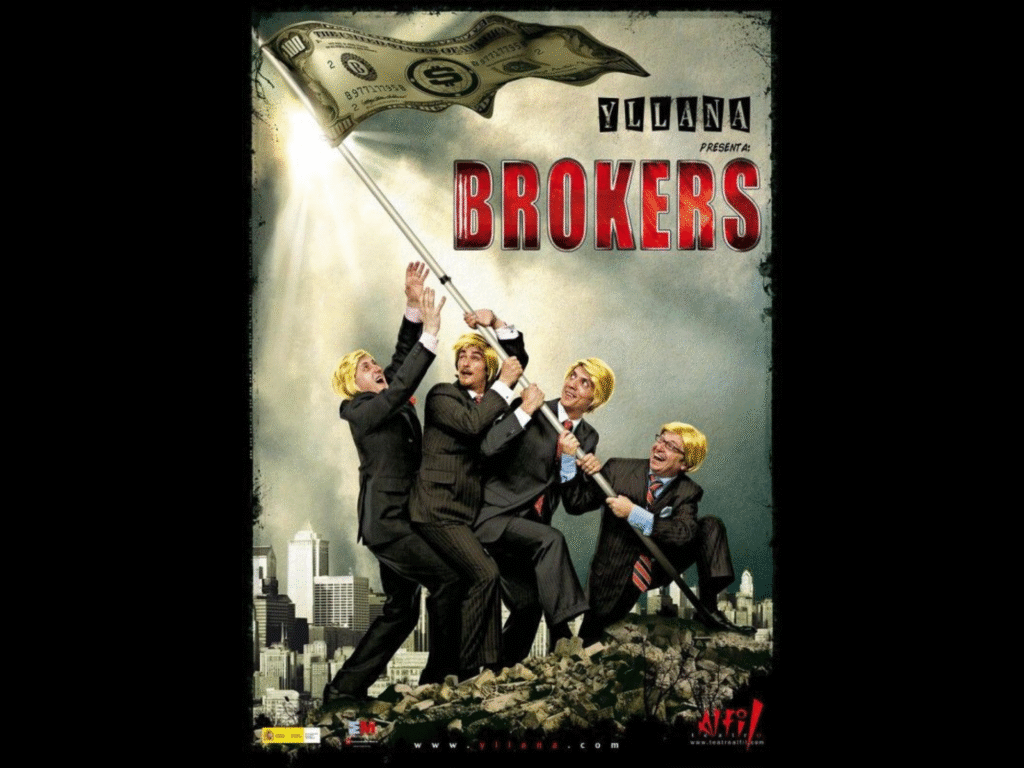 Póster de The Brokers con personajes de traje